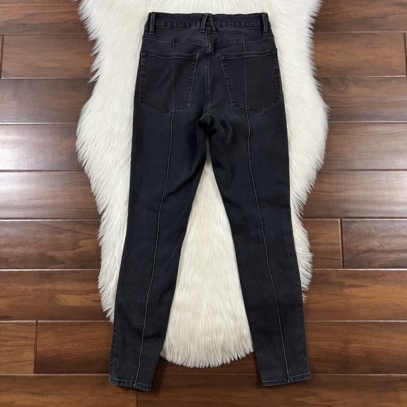 Good American Women's Size 4 / 27 Washed Black Seamed Good Legs Denim Jeans - Picture 7 of 8